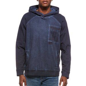 Hugo Boss Men's Long Sleeve HUGO Liam Pullover Hoodie Garment Washed Dark Blue M